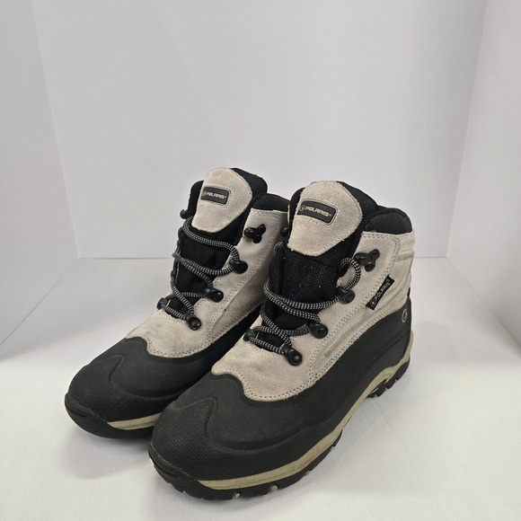 POLARIS Boots Womens Size 9 Thermolite Winter Gray Leather Lace-Up Winter/Hiking - Picture 1 of 11